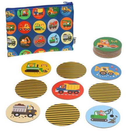 Petit Collage Pexeso v taštičce Stavební stroje