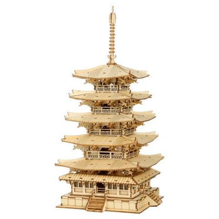 RoboTime 3D dřevěná skládačka Pětipatrová pagoda