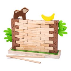 Bigjigs Toys Dřevěná motorická hra Padající džungle