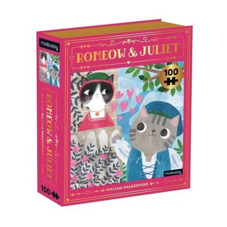 Mudpuppy Puzzle Romeow &amp; Juliet Bookish Cats 100 dílků