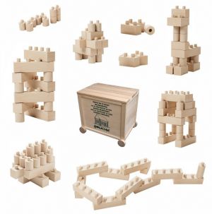 Walachia Dřevěná skládací stavebnice Construct easy box 138 dílů