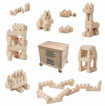 Walachia Dřevěná skládací stavebnice Construct easy box 138 dílů