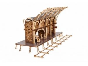 Ugears 3D dřevěné mechanické puzzle Harry Potter - vlakové nástupiště
