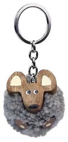 2Kids Toys Dřevěná klíčenka pompon Myš