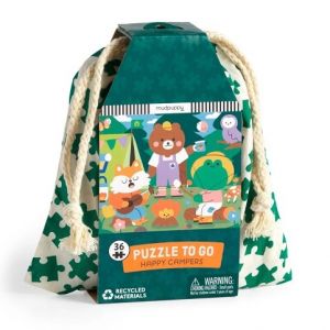 Mudpuppy Puzzle Veselí kempaři v látkovém pytlíku 36 dílků