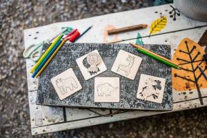 BeWooden Lišácké vkládací puzzle 4 v1 - Divočina