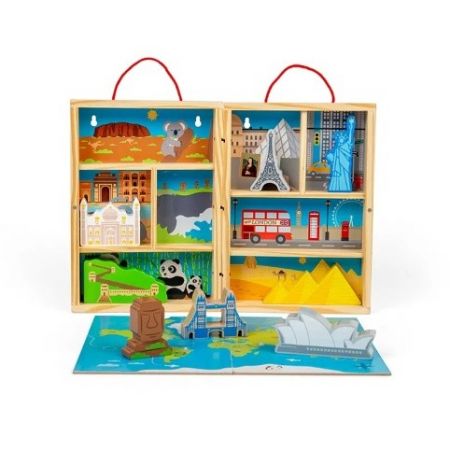 Bigjigs Toys Dřevěná cestovatelská hrací sada