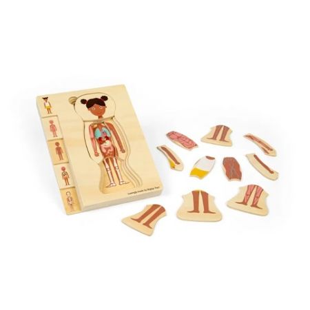 Bigjigs Toys Dřevěné puzzle Anatomie dívka