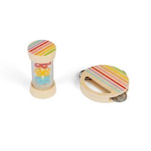 Bigjigs Toys Mini sada dešťová hůlka a tamburína