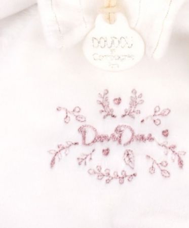 Doudou Dárková sada Plyšový muchláček medvídek s čepičkou růžový 25 cm