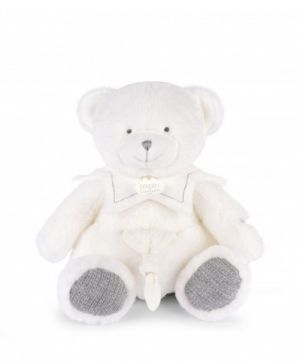 Doudou Dárková sada Plyšový medvídek s dečkou 30 cm šedý