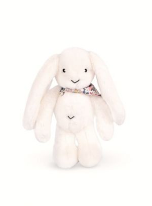 Doudou Plyšový králíček s šátkem bílý 35 cm