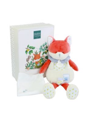 Doudou Dárková sada Plyšová liška Romarin s dečkou 28 cm