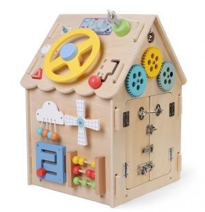 2Kids Toys Activity board Domeček přírodní
