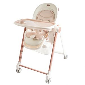 2Kids Toys Jídelní židlička s kolečky hnědá