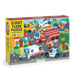 Mudpuppy Velké podlahové puzzle Záchranná vozidla 48 dílků