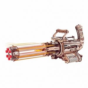 RoboTime 3D dřevěná mechanická skládačka Rotační kulomet