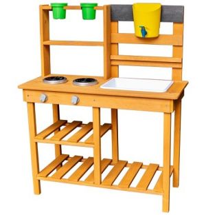2Kids Toys Dřevěná zahradní kuchyňka s dřezem