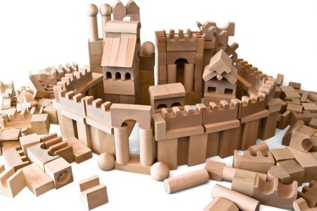 2Kids Toys Kostky přírodní XL 220 ks