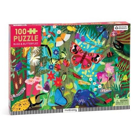 Mudpuppy Puzzle Motýli a hmyz 100 dílků