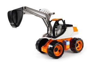Lena GIGA TRUCKS bagr oranžovo-béžový, ozdobný karton