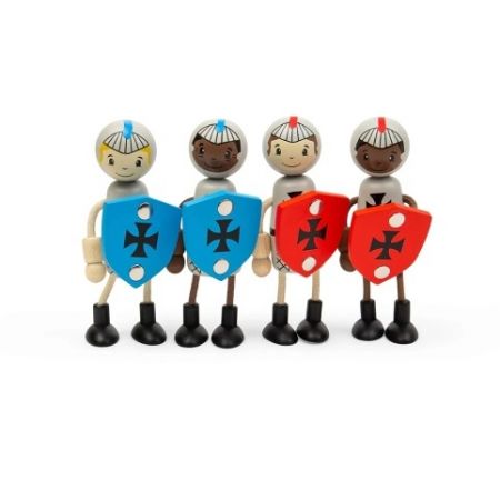 Bigjigs Toys Sada dřevěných postaviček Středověcí rytíři
