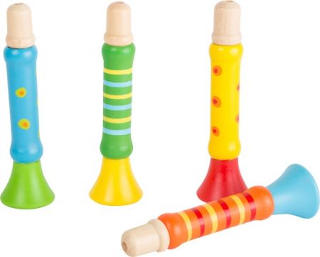 small foot Dřevěná trumpetka 1ks žlutá
