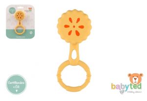 Chrastíček koláček babyted chrastítko silikon 13x5cm na kartě 0m+