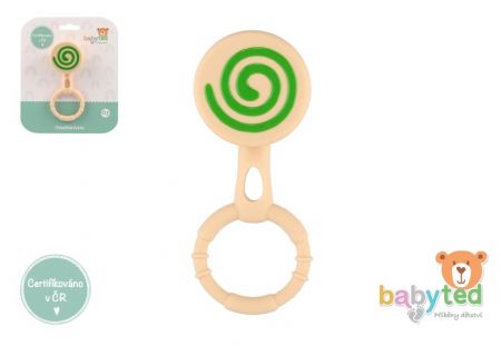 Chrastíček lízátko babyted chrastítko silikon 13x5cm na kartě 0m+