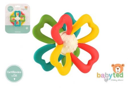 Točáček kytka babyted silikon/plast 9,5x5cm na kartě 0m+