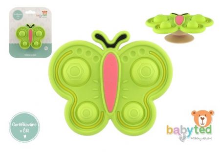 Točáček motýlek babyted silikon/plast 9x5,5cm na kartě 0m+