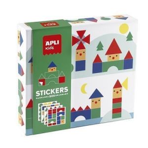 Samolepková hra "Vesnice", geometrické tvary, APLI Kids 19432