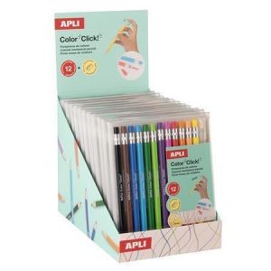 Mechanická pastelka "Color Click", displej/12 ks, 12 různých barev, sada, APLI 20545