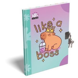Deník/památník se zámkem "Lollipop Capybara", zeleno-fialová, A5, čistý, 60 listů, LIZZYSU