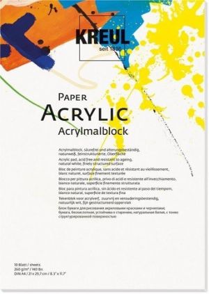 Skicák na akryl, A4, 260g, 10 listů, KREUL