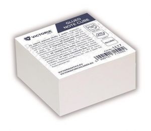 Papírové bločky v kostce, 85 x 85 x 40 mm, 275 listů, lepené, VICTORIA OFFICE