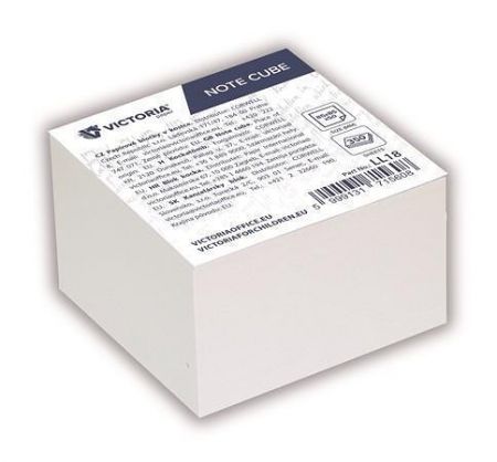 Papírové bločky v kostce, 85 x 85 x 50 mm, 350 listů, nelepené, VICTORIA OFFICE