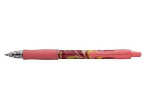 Gelové pero "G-2 Flow", modrá, 0,32 mm, stiskací mechanismus, růžové tělo, PILOT BL-G27-FL
