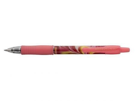 Gelové pero "G-2 Flow", modrá, 0,32 mm, stiskací mechanismus, růžové tělo, PILOT BL-G27-FL