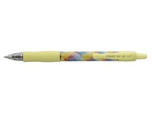 Gelové pero "G-2 Flow", modrá, 0,32 mm, stiskací mechanismus, žluté tělo, PILOT BL-G27-FLY