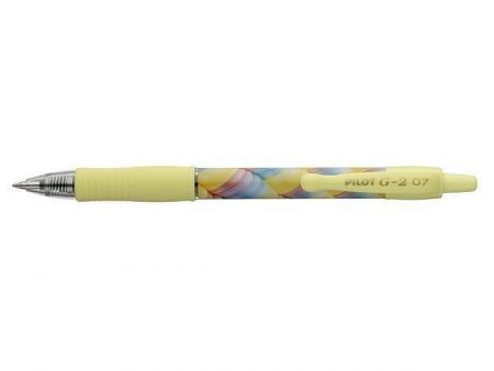 Gelové pero "G-2 Flow", modrá, 0,32 mm, stiskací mechanismus, žluté tělo, PILOT BL-G27-FLY