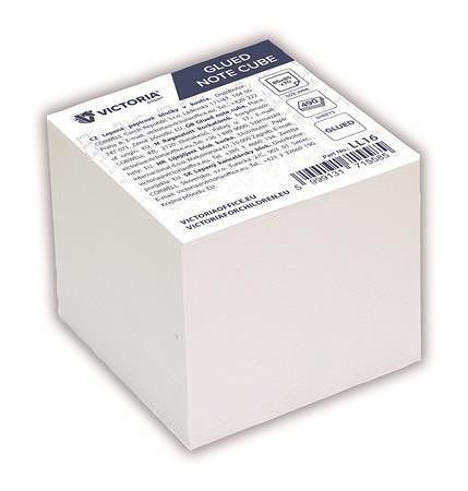 Papírové bločky v kostce, 85 x 85 x 70 mm, 490 listů, lepené, VICTORIA OFFICE