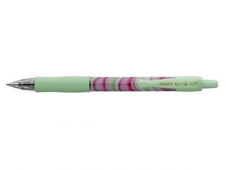 Gelové pero "G-2 Flow", modrá, 0,32 mm, stiskací mechanismus, zelené tělo, PILOT BL-G27-FL