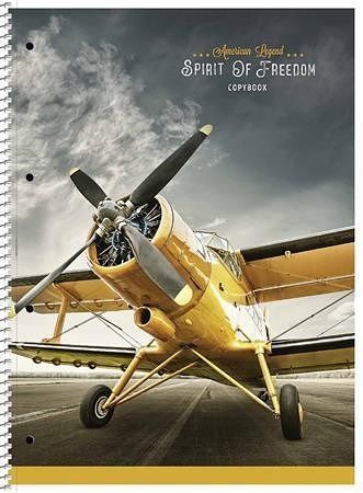 Spirálový sešit "Spirit of Freedom", mix motivů, A4+, linkovaný, 80 listů, SHKOLYARYK A4-0