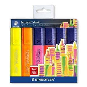 Zvýrazňovač "Textsurfer classic 364", 4+2, 1-5 mm, STAEDTLER 364 SWP6P