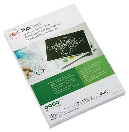 Laminovací fólie, 125 mikronů, A3, matná, 100 ks, GBC 3747235