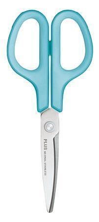 Nůžky "Fitcut Curve", světle modrá, univerzální, 17,5 cm, pro leváky, PLUS 35055