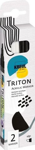 Sada Akrylový fix "TRITON", edge, černá a bílá, KREUL