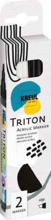 Sada Akrylový fix "TRITON", edge, černá a bílá, KREUL