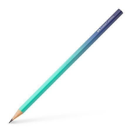 Grafitová tužka "Flow", tyrkysová/modrá, B, trojhranná, FABER-CASTELL 118403